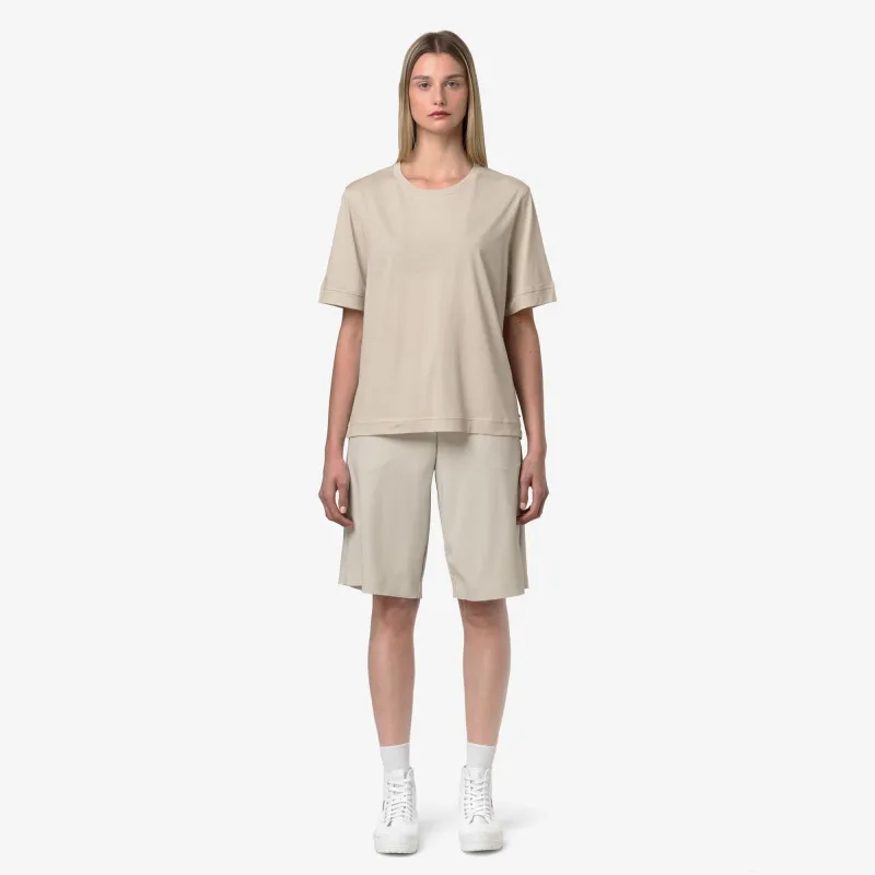 GABILLOU COTTON SILK - T-Shirts & Top - T-Shirt - Woman - BEIGE LT made by K-Way