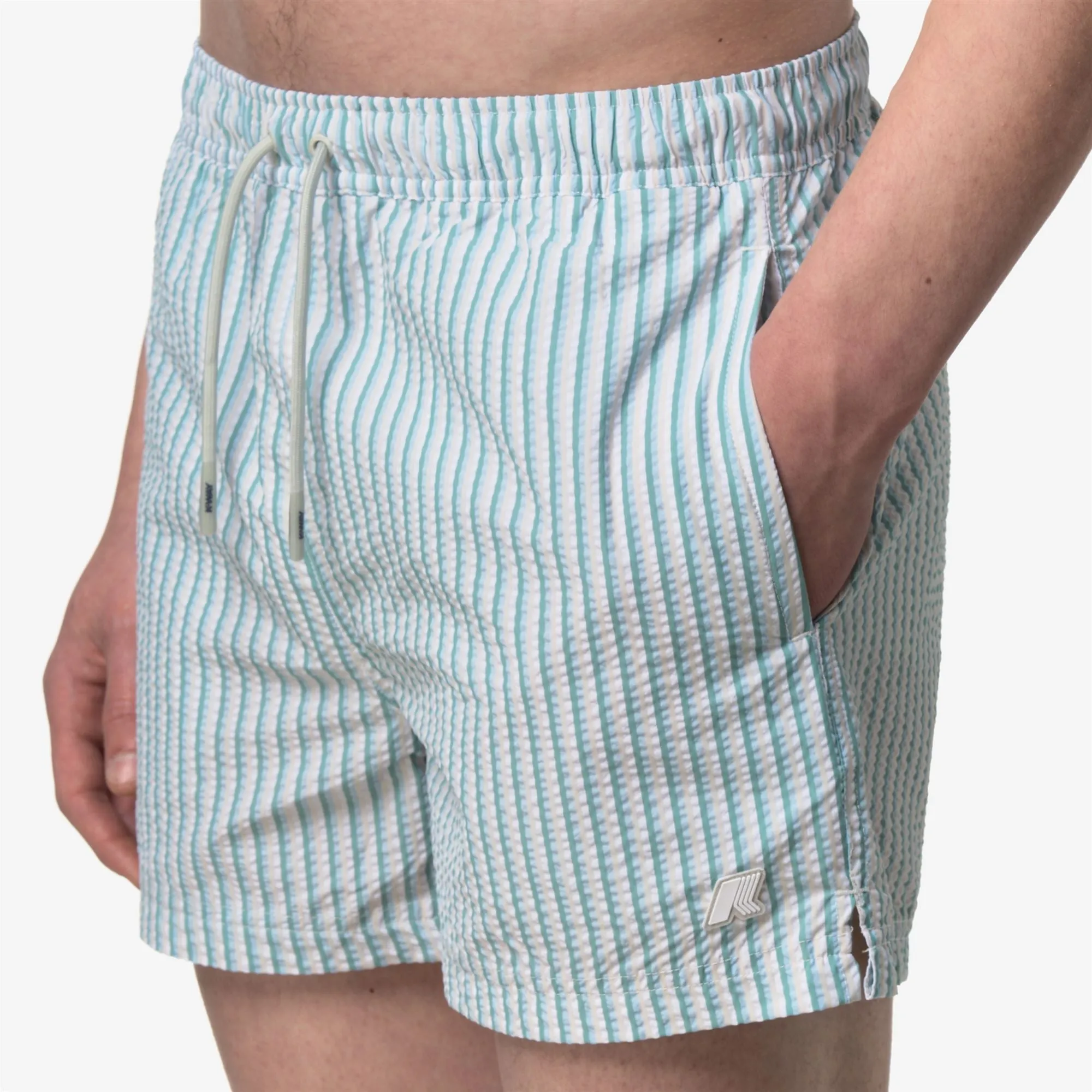 HAZEL MULTISTRIPES BEACH - Bathing Suits - Swimming Trunks - Man - White-Beige-LtBlue-Green sold by K-Way product image thumbnail 4