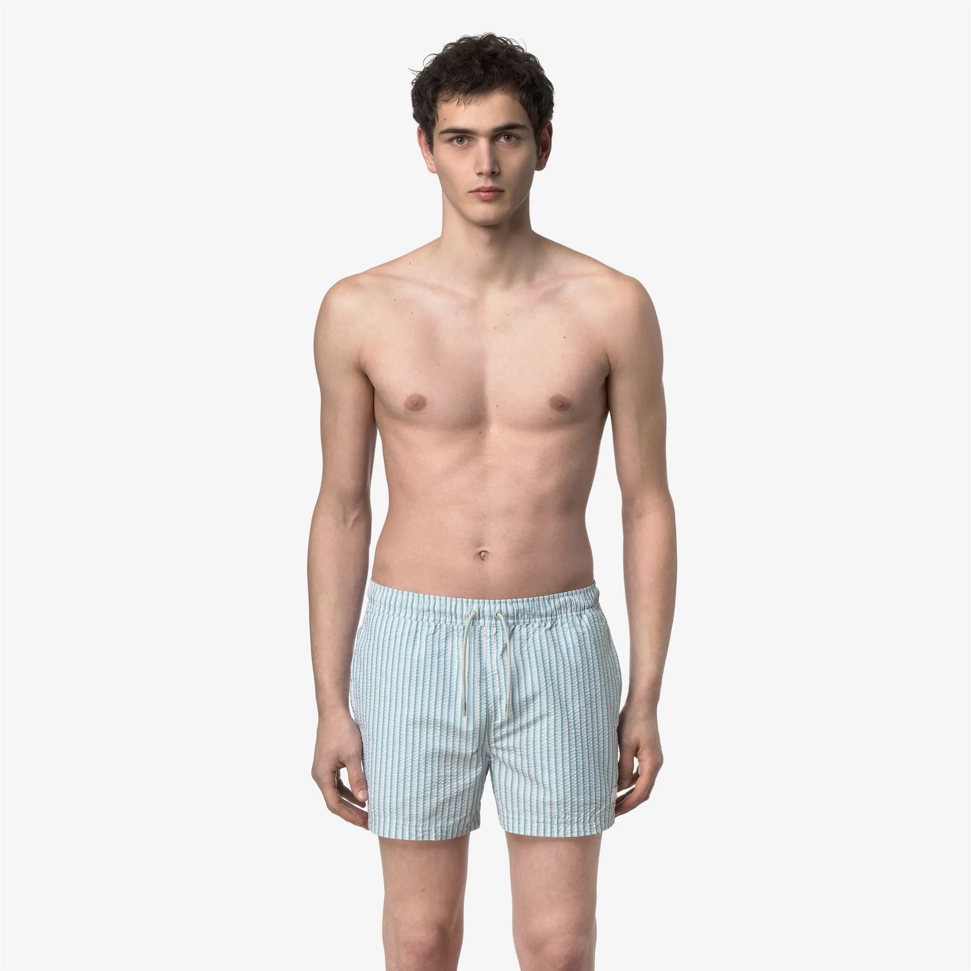 HAZEL MULTISTRIPES BEACH - Bathing Suits - Swimming Trunks - Man - White-Beige-LtBlue-Green sold by K-Way