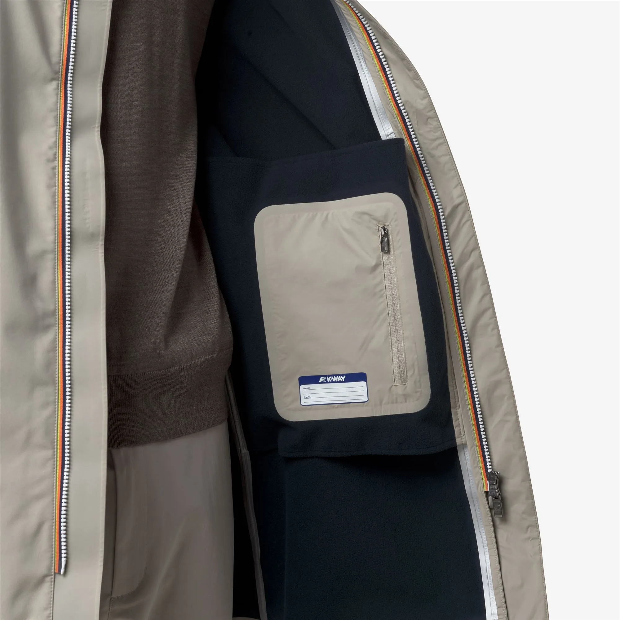 THOMAS BONDED - Jackets - Long - Man - Beige Cashmere-Blue Depth sold by K-Way product image thumbnail 4