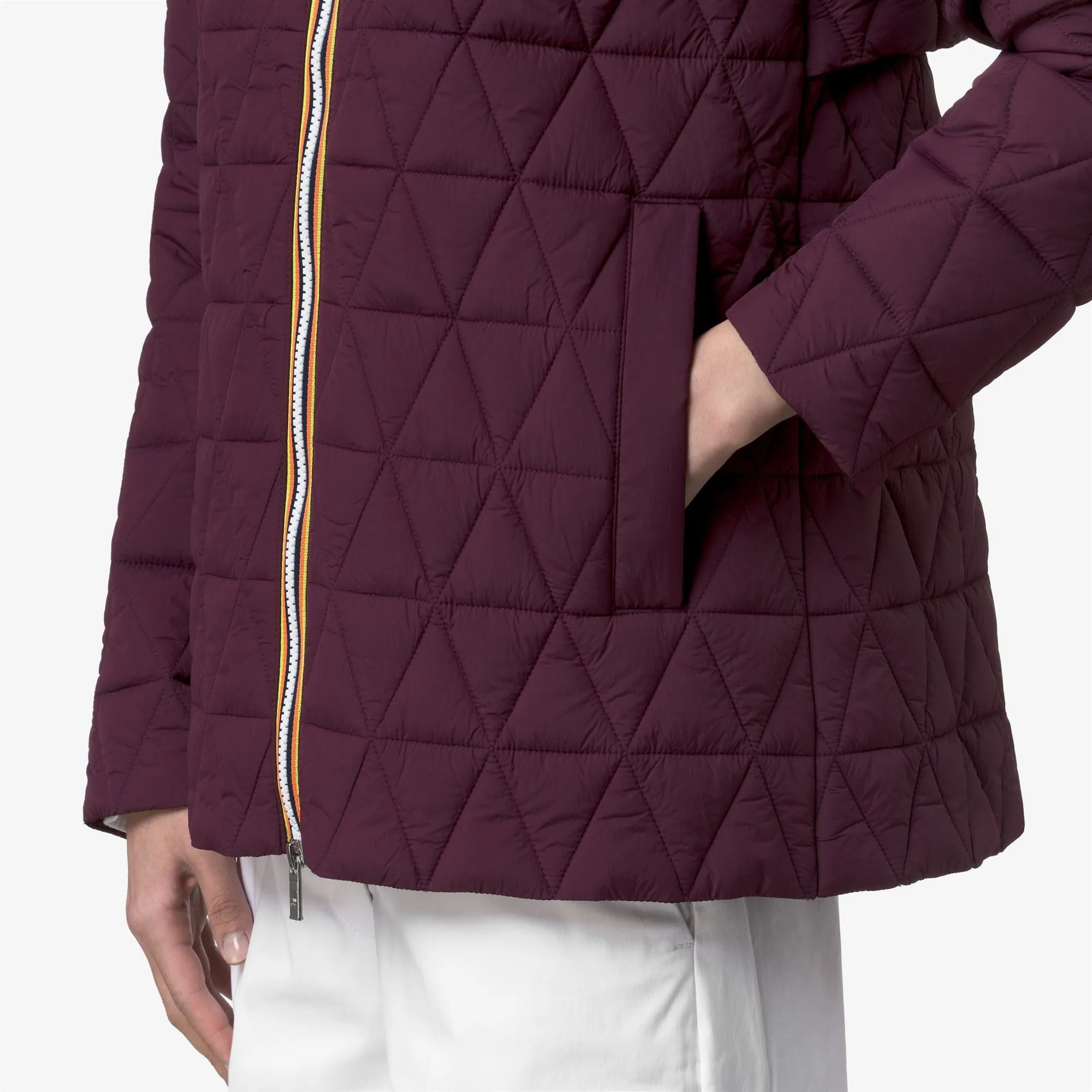 MADLAINE DIAMOND QUILTED WARM - Jackets - Short - Woman - Violet Mauve Wine sold by K-Way product image thumbnail 4