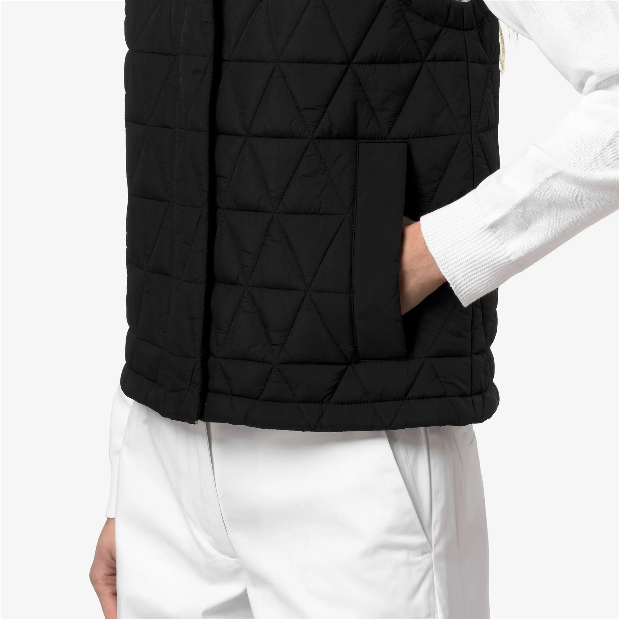 SATINE DIAMOND QUILTED WARM - Jackets - Vest - Woman - Black Pure-Black Pure sold by K-Way product image thumbnail 4