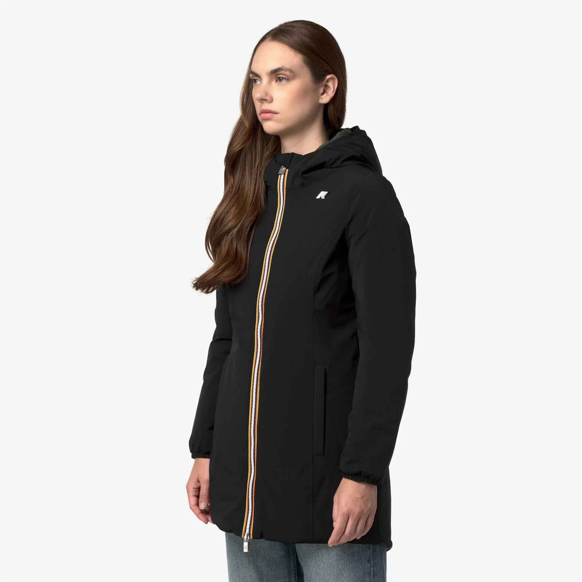 DENISE ST WARM DOUBLE - Jackets - Mid - Woman - Black Pure-GREEN BLACKISH sold by K-Way product image thumbnail 2