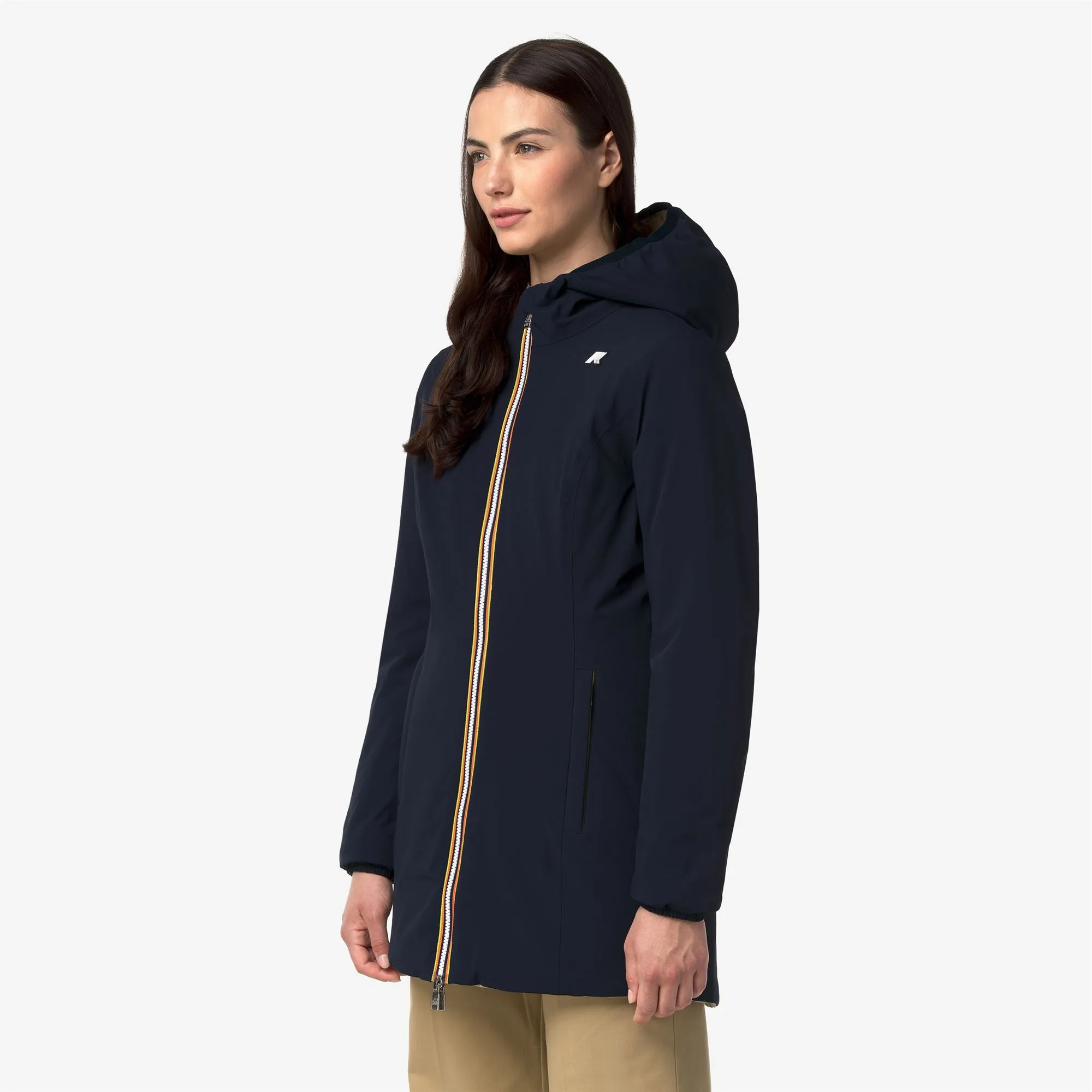 DENISE ST WARM DOUBLE - Jackets - Mid - Woman - Blue Depth-Beige Khaki sold by K-Way product image thumbnail 2