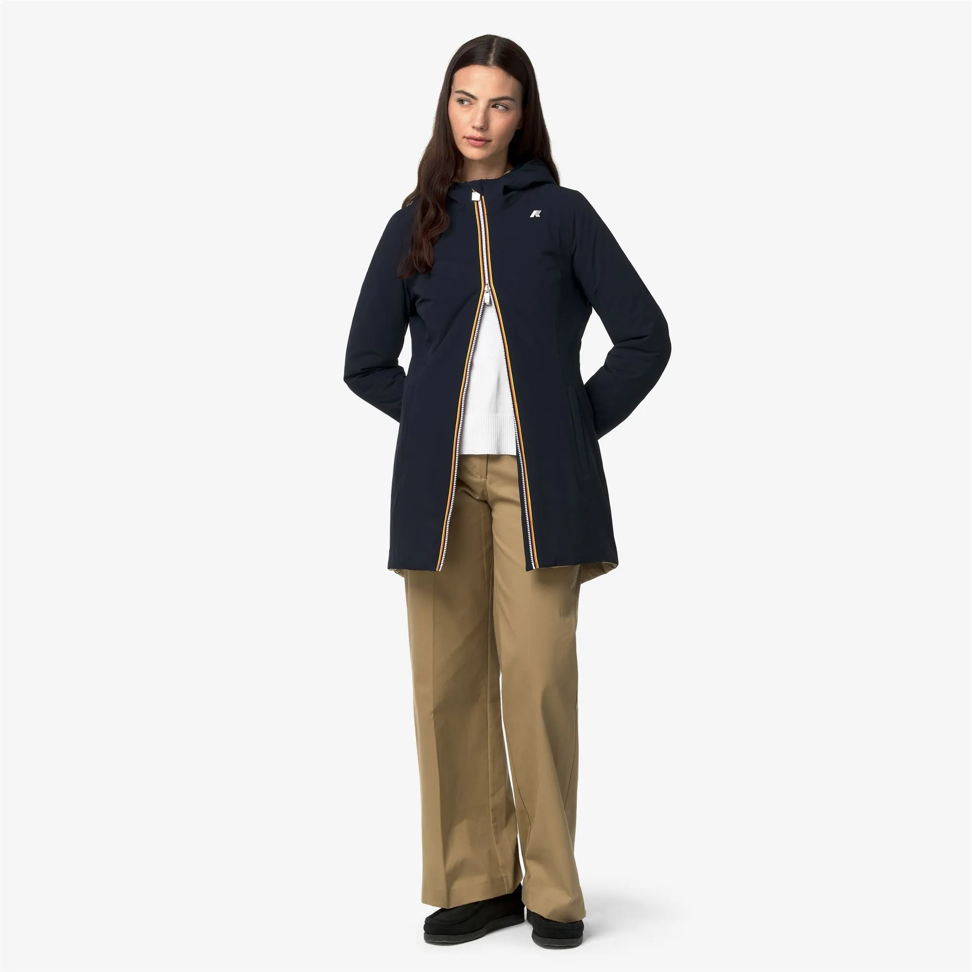 DENISE ST WARM DOUBLE - Jackets - Mid - Woman - Blue Depth-Beige Khaki sold by K-Way product image thumbnail 4