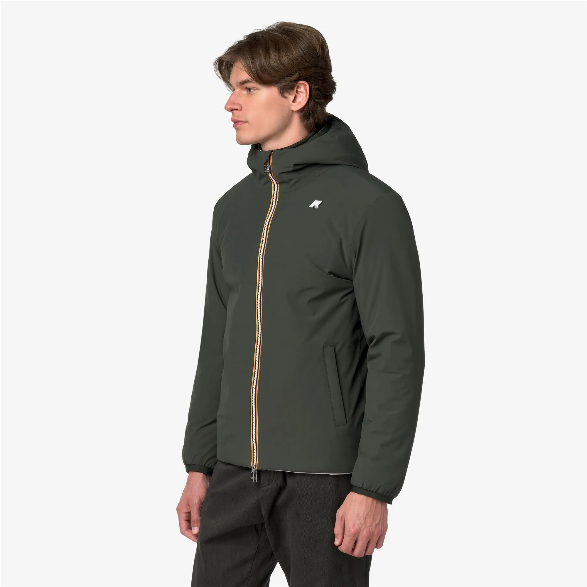 JACK ST WARM DOUBLE - Jackets - Short - Man - GREEN BLACKISH -Grey Ash sold by K-Way product image thumbnail 2
