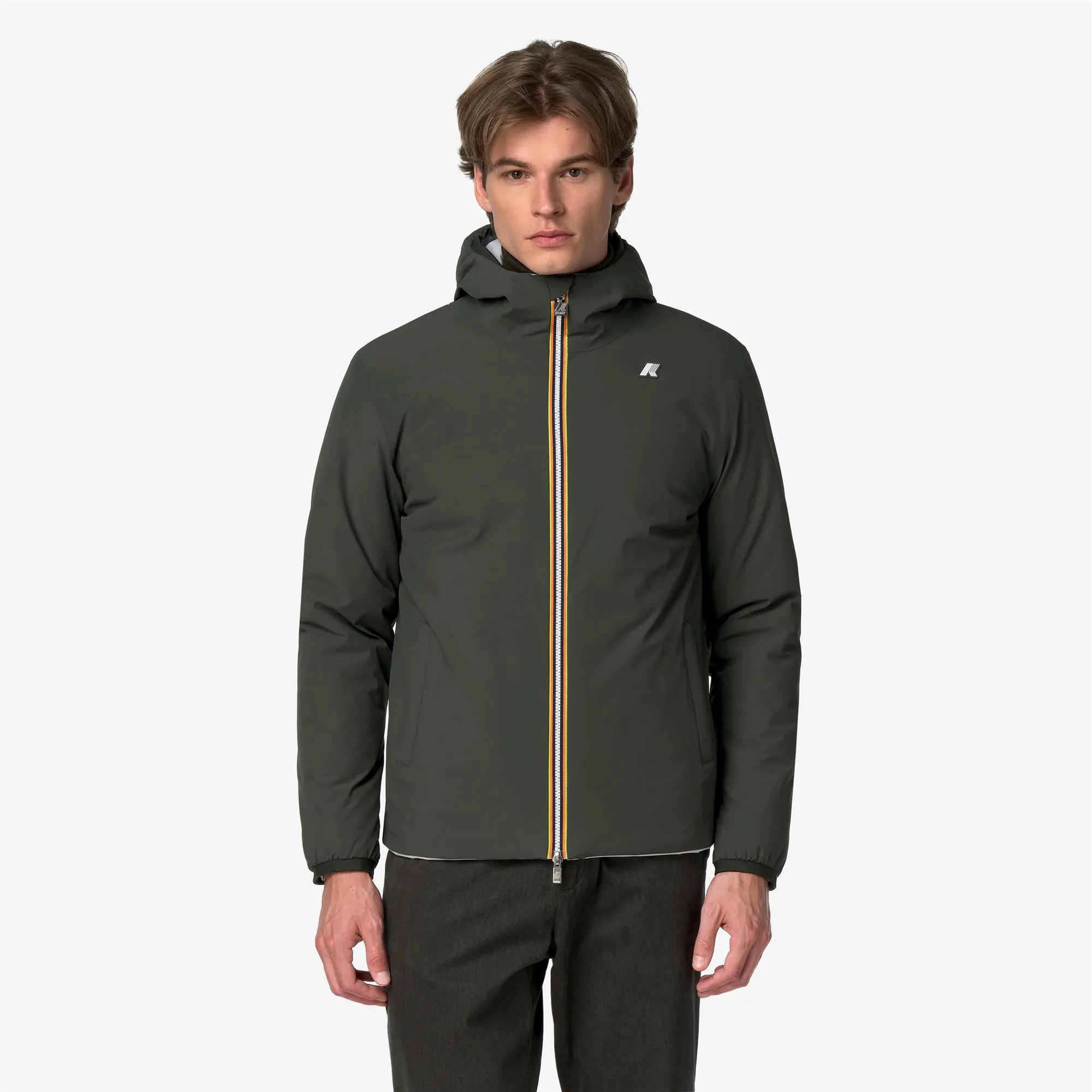 JACK ST WARM DOUBLE - Jackets - Short - Man - GREEN BLACKISH -Grey Ash sold by K-Way