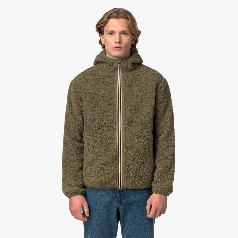 JACK SHERPA POLAR DOUBLE - Fleece - Jacket - Man - Green Army-Blue Depth made by K-Way