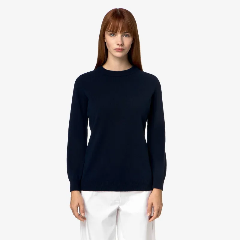 ATIBA PLAIN MIX MERINO - Knitwear - Pull Over - Woman - Blue Evening made by K-Way