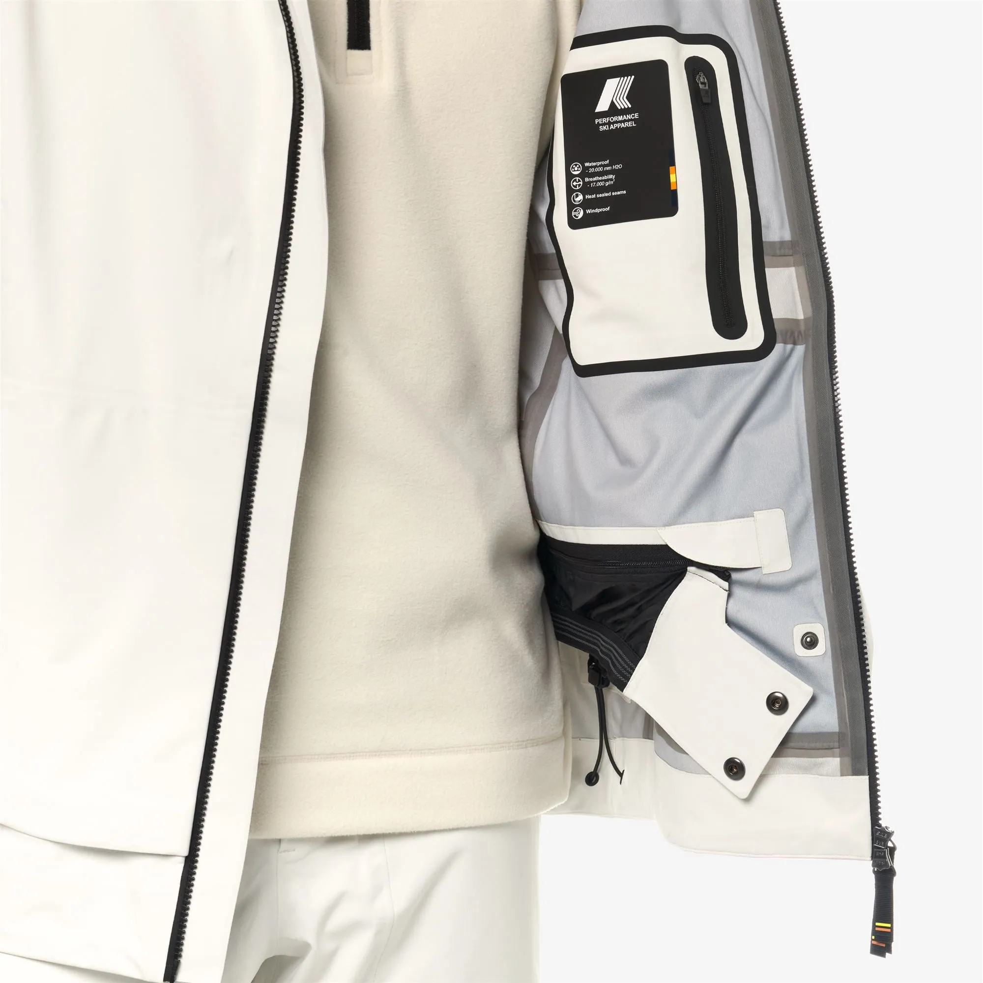 BOZEL 3 LAYERS-SHELL JACKET - Jackets - Mid - Man - White Gardenia sold by K-Way product image thumbnail 4