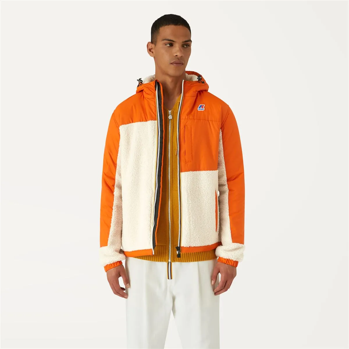 LE VRAI 3.0 NEIGE ORSETTO - Fleece - Jacket - Unisex - Ecru - Orange Rust sold by K-Way product image thumbnail 3