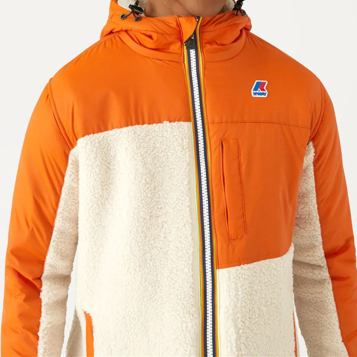 LE VRAI 3.0 NEIGE ORSETTO - Fleece - Jacket - Unisex - Ecru - Orange Rust sold by K-Way product image thumbnail 2