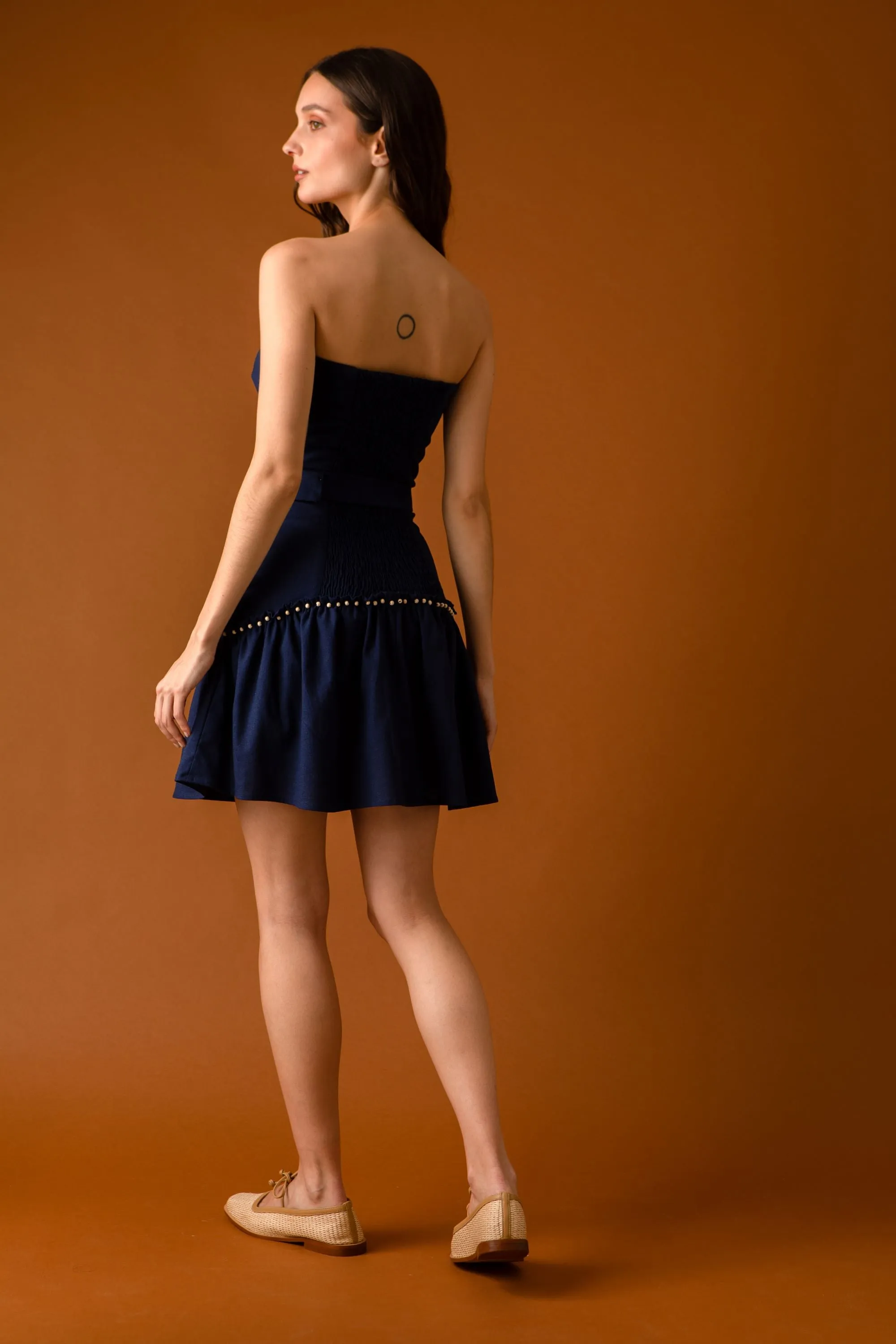Petra Navy Mini Dress sold by Kaanas product image thumbnail 3