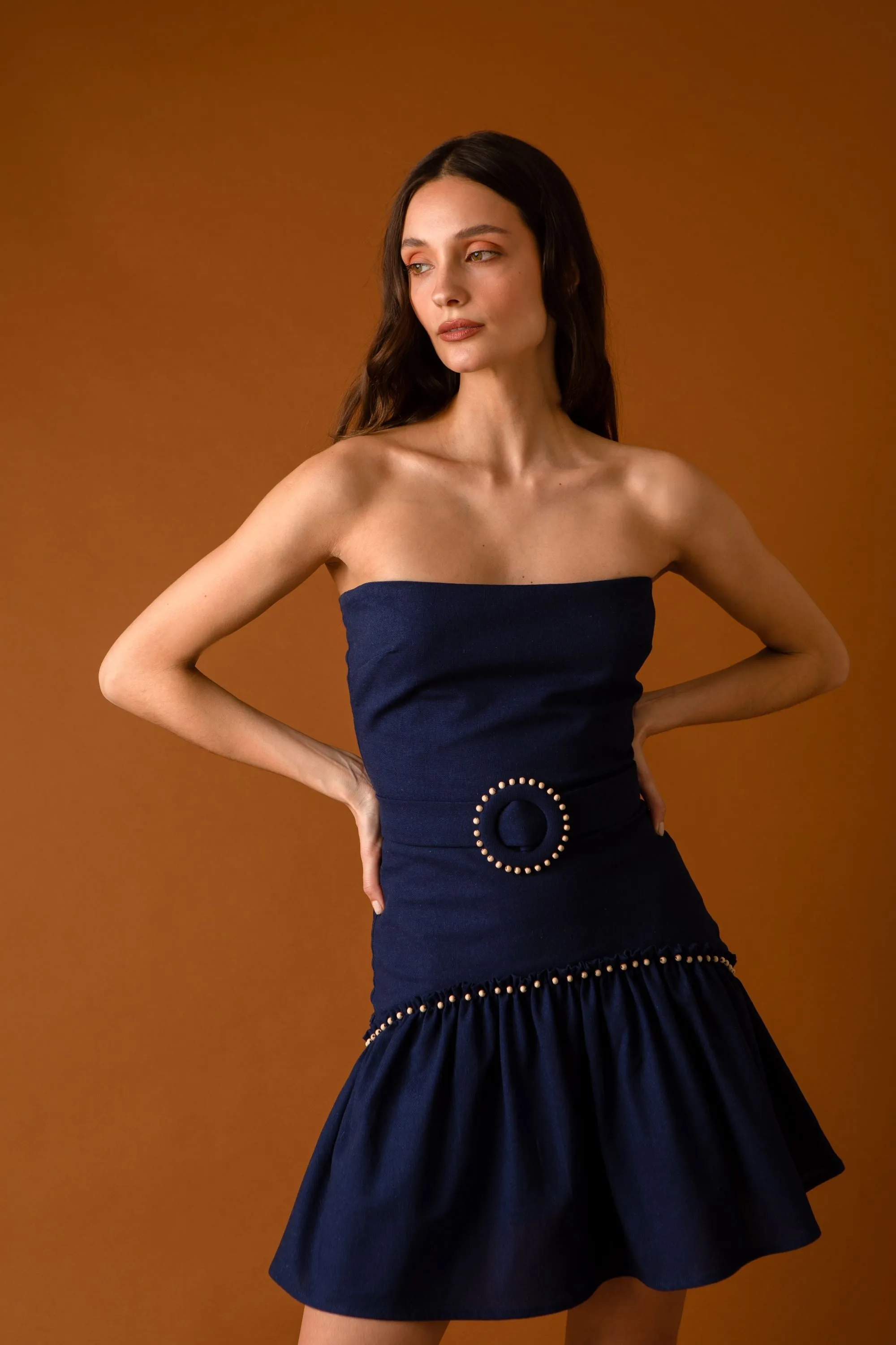 Petra Navy Mini Dress sold by Kaanas product image thumbnail 2