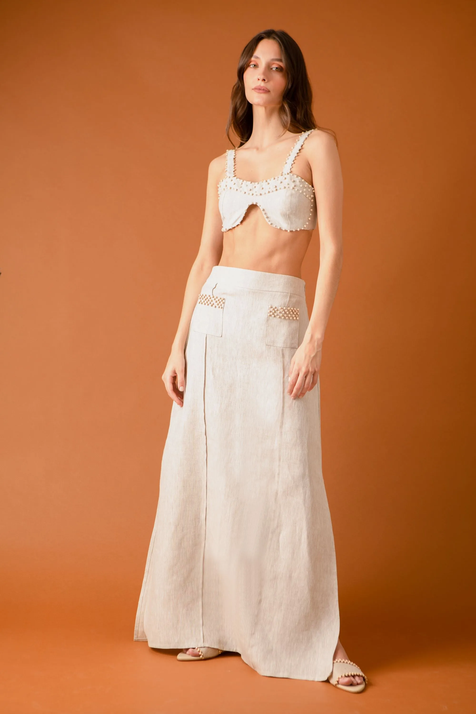 Cosmo Flax Crop Top sold by Kaanas product image thumbnail 2