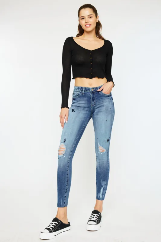 Allyson Mid Rise Super Skinny made by Kan Can