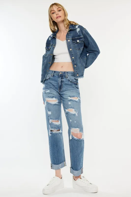 Delta Mid Rise Boyfriend Jeans sold by Kan Can