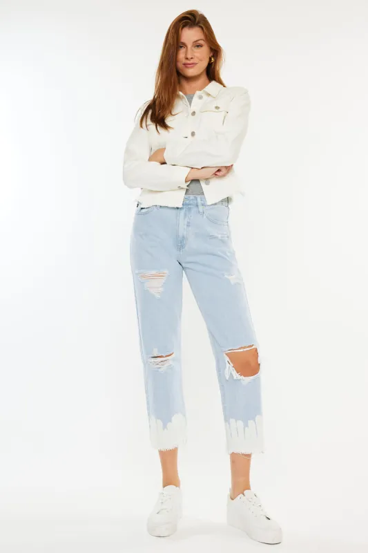 Harmony High Rise Straight Leg Jeans sold by Kan Can