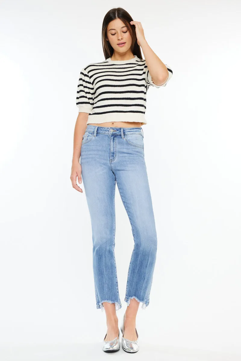 Angela Essentials High Rise Slim Crop Straight Jeans sold by Kan Can product image thumbnail 4