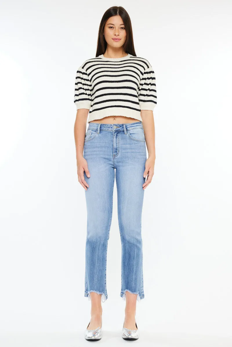 Angela Essentials High Rise Slim Crop Straight Jeans sold by Kan Can product image thumbnail 3