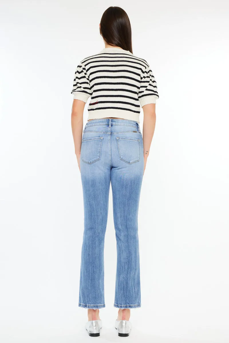 Angela Essentials High Rise Slim Crop Straight Jeans sold by Kan Can product image thumbnail 2