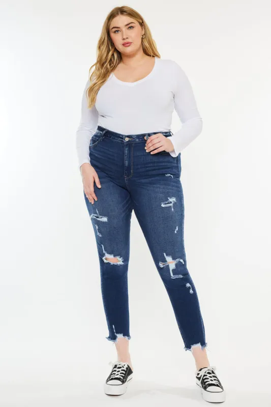 Alexia High Rise Ankle Skinny Jeans (Plus Size) made by Kan Can