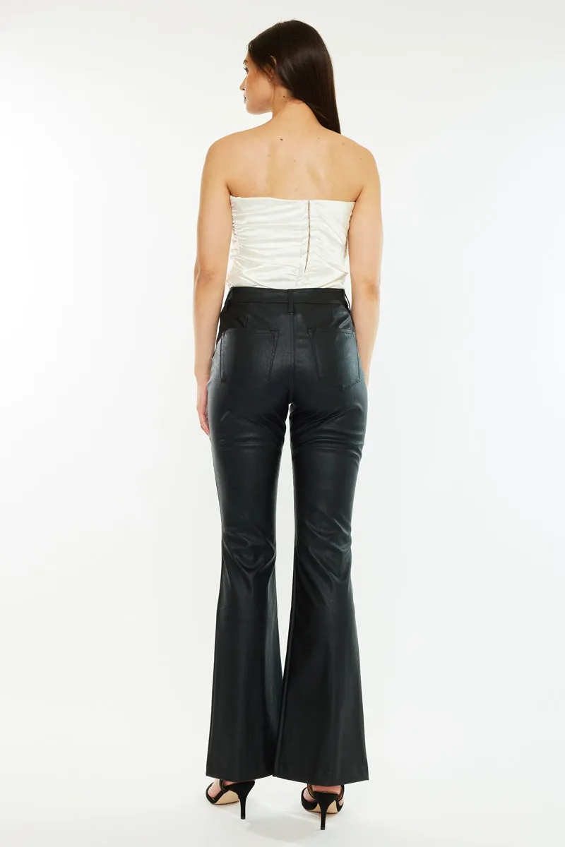 Mars High Rise Faux Leather Bootcut Jeans sold by Kan Can product image thumbnail 2