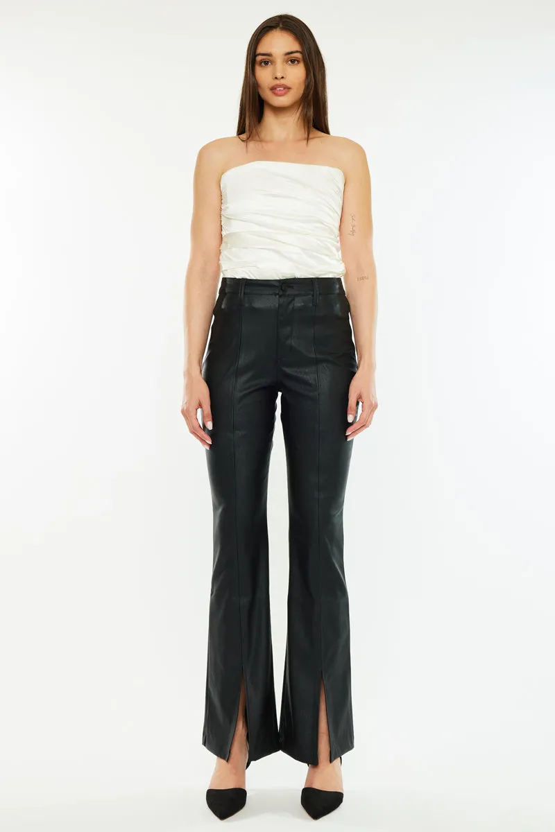 Mars High Rise Faux Leather Bootcut Jeans sold by Kan Can product image thumbnail 3