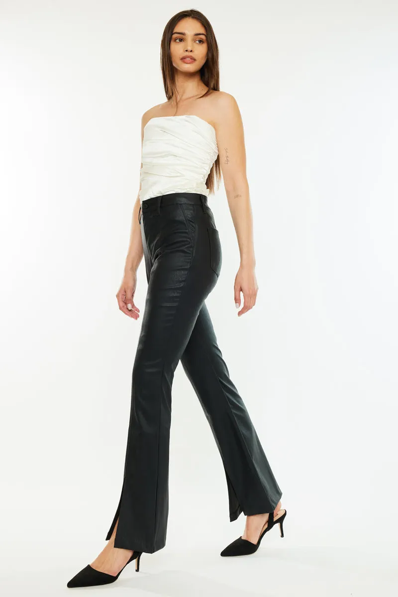 Mars High Rise Faux Leather Bootcut Jeans sold by Kan Can product image thumbnail 5