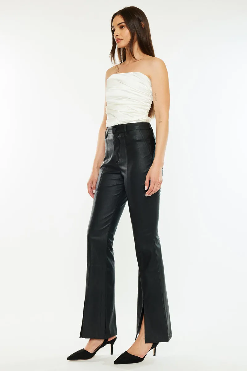 Mars High Rise Faux Leather Bootcut Jeans sold by Kan Can product image thumbnail 4