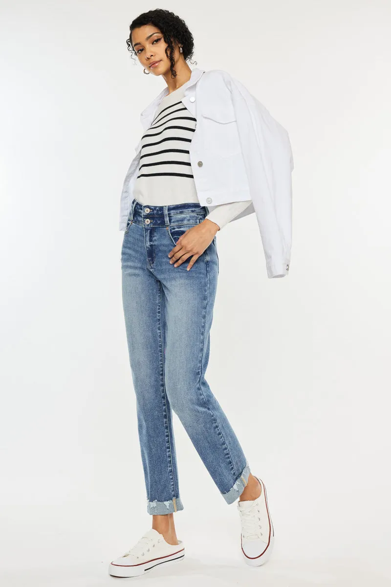 Kianna Essentials High Rise Slim Straight Leg Jeans sold by Kan Can product image thumbnail 3