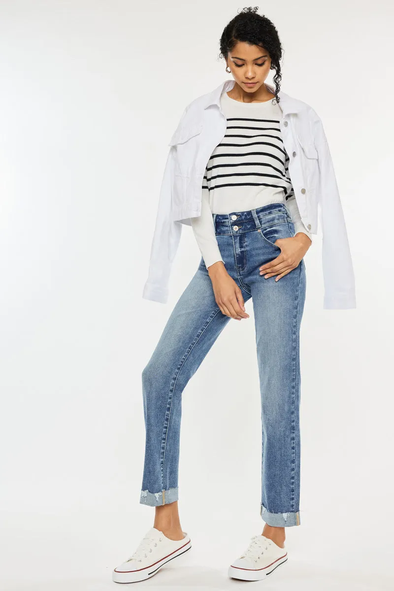 Kianna Essentials High Rise Slim Straight Leg Jeans sold by Kan Can product image thumbnail 4