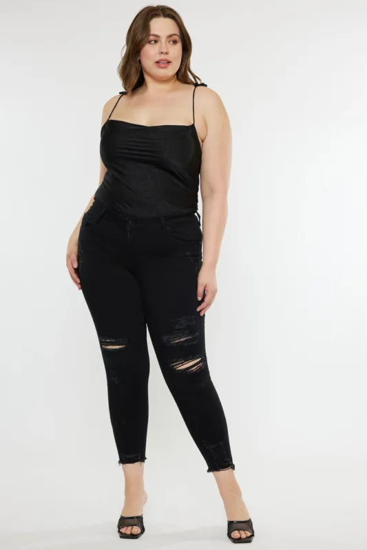 Genesis Mid Rise Ankle Skinny Jeans (Plus Size) made by Kan Can