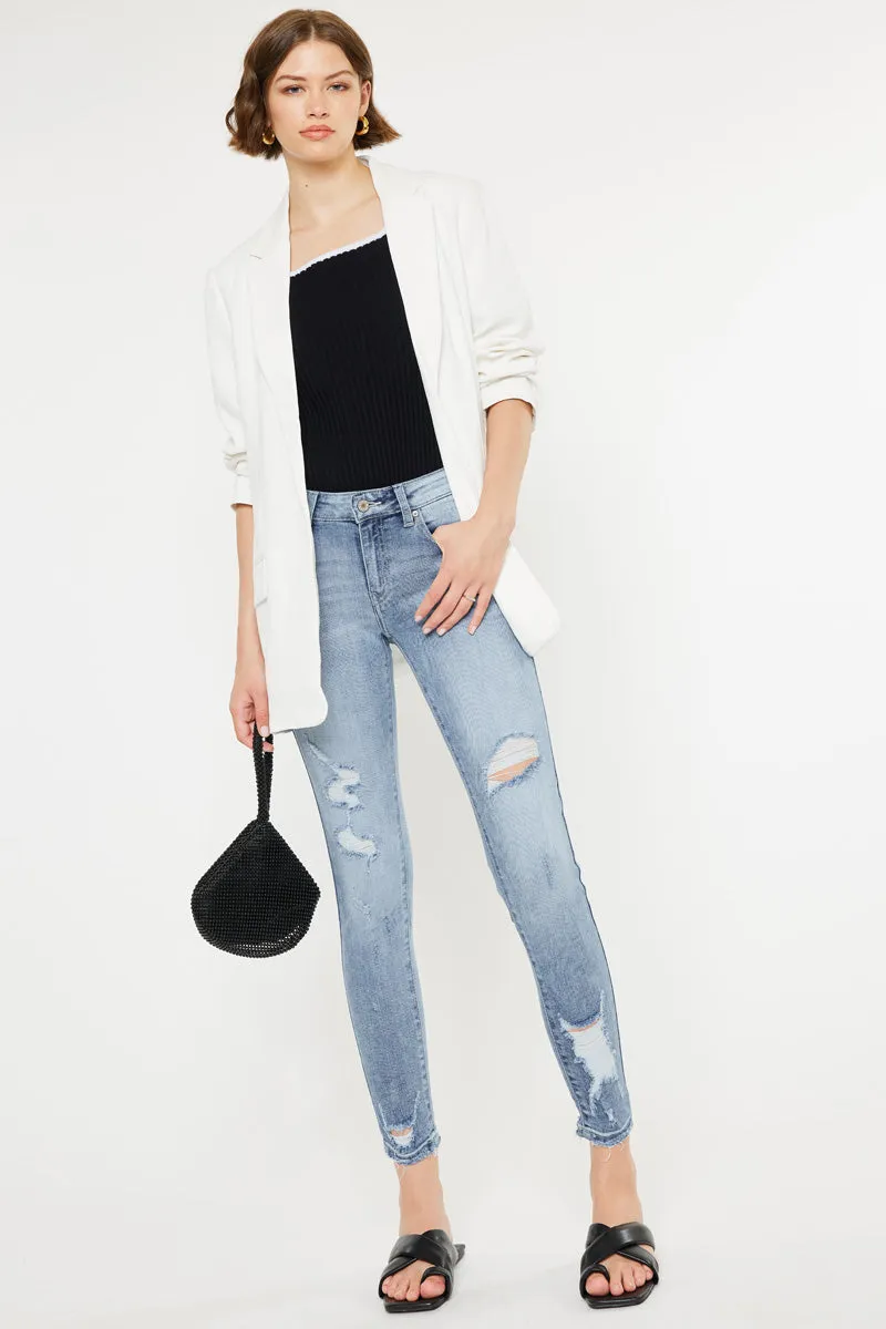 Eden Mid Rise Ankle Skinny Jeans sold by Kan Can