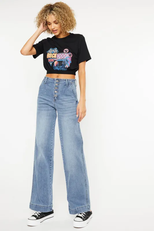 Zoelle Ultra High Rise Wide Leg Jeans sold by Kan Can