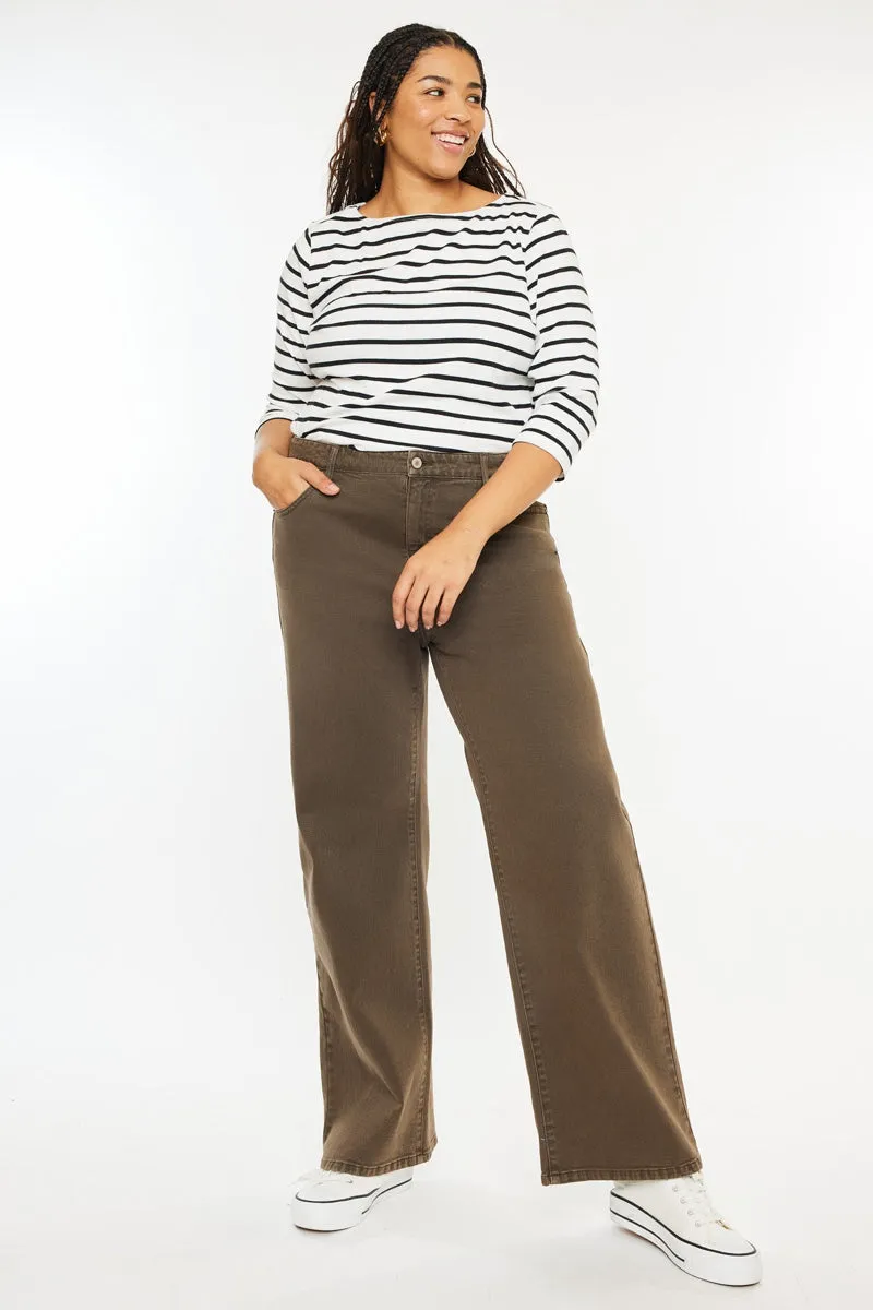 Shreya High Rise Wide Leg Jeans (Plus Size) sold by Kan Can