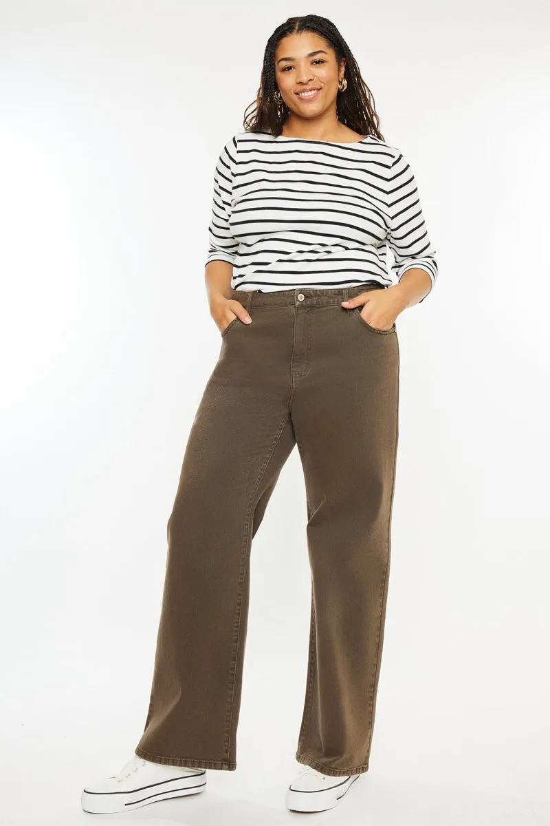 Shreya High Rise Wide Leg Jeans (Plus Size) sold by Kan Can product image thumbnail 5