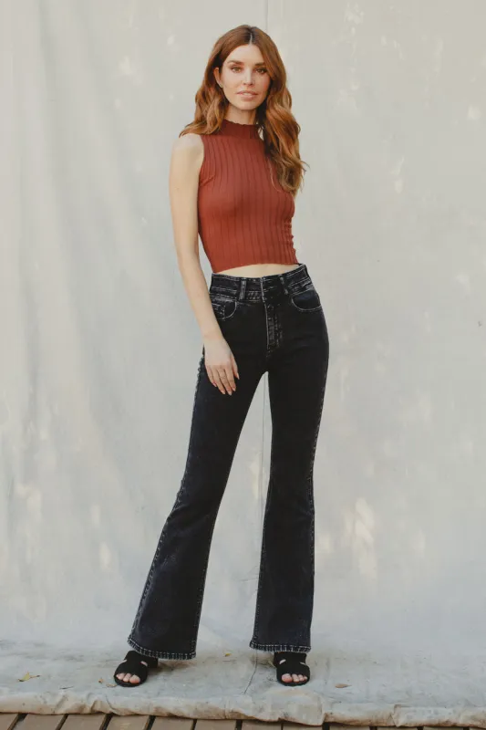 Amirah Ultra High Rise Flare Jeans sold by Kan Can