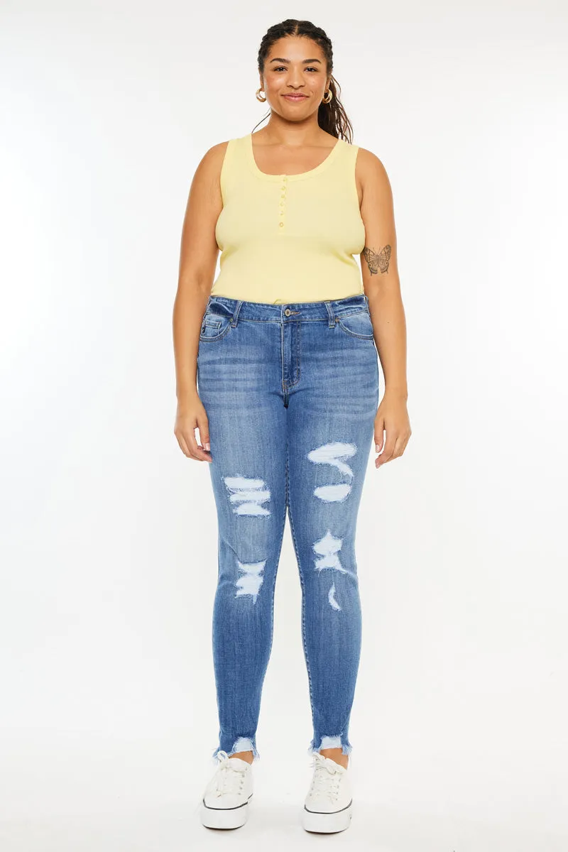 Summer Mid Rise Super Skinny Jeans (Plus Size) sold by Kan Can product image thumbnail 4