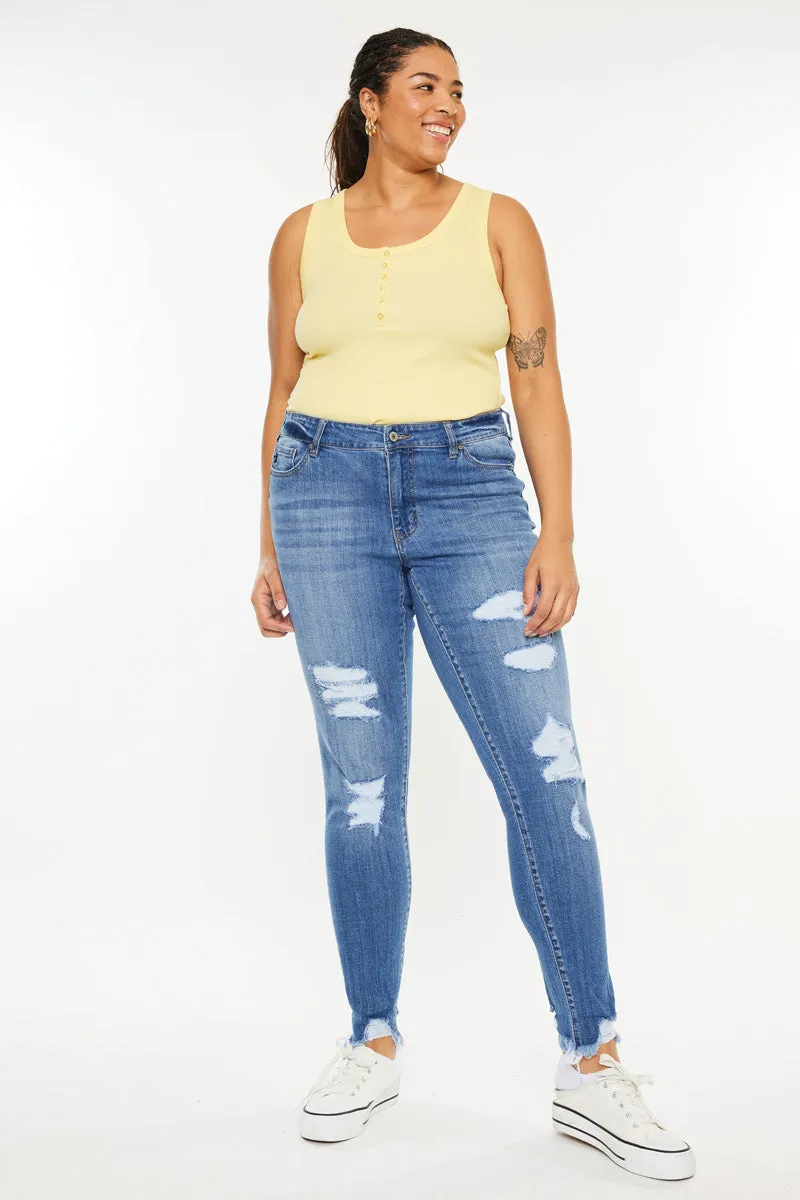 Summer Mid Rise Super Skinny Jeans (Plus Size) sold by Kan Can product image thumbnail 3