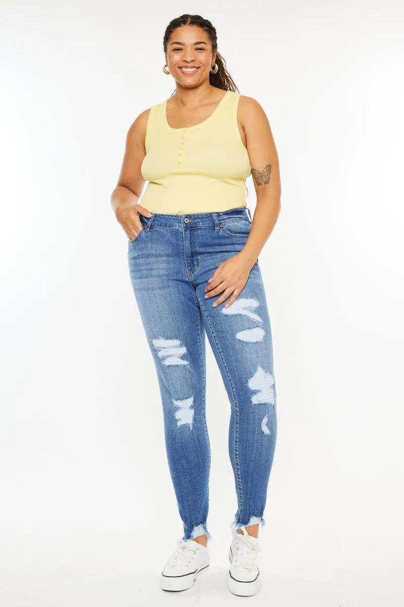 Summer Mid Rise Super Skinny Jeans (Plus Size) sold by Kan Can product image thumbnail 2