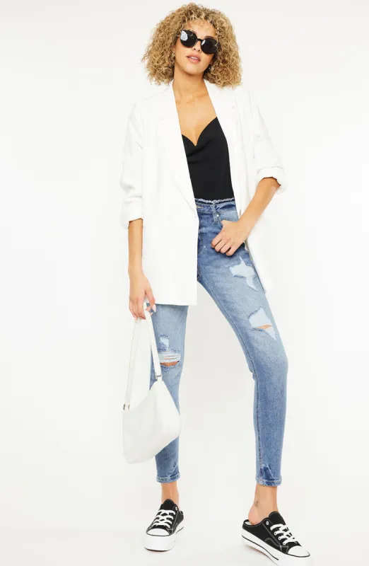 Chanell High Rise Ankle Skinny Jeans sold by Kan Can