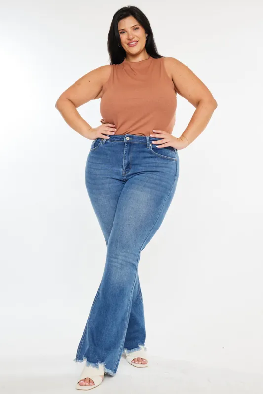 Tia Essentials High Rise Bootcut Jeans (Plus Size) made by Kan Can