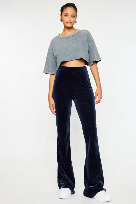 Gracey High Rise Velvet Flare Pants sold by Kan Can