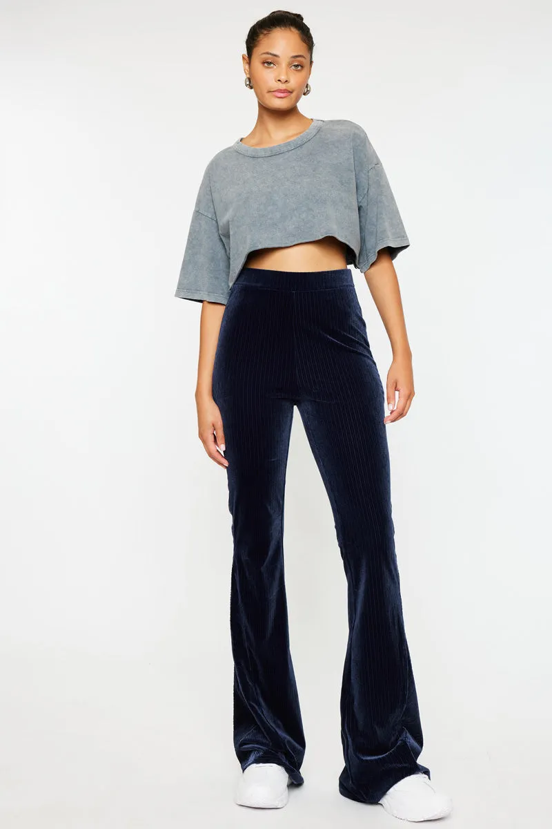 Gracey High Rise Velvet Flare Pants sold by Kan Can