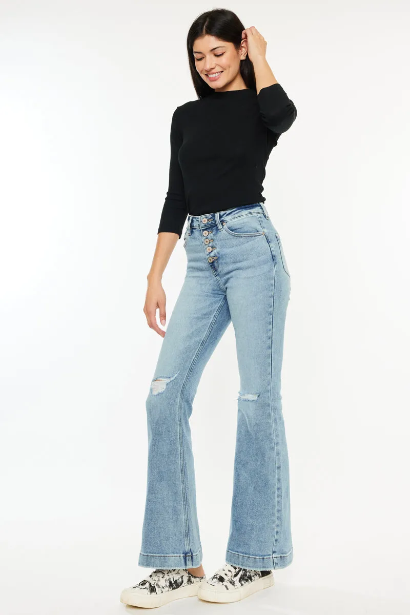 Dixie Ultra High Rise Flare Jeans (Petite) sold by Kan Can product image thumbnail 5