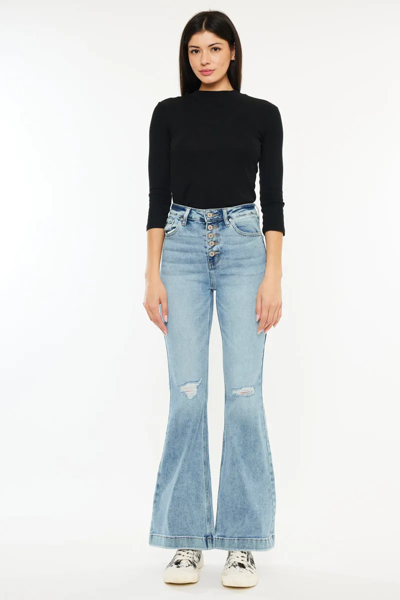 Dixie Ultra High Rise Flare Jeans (Petite) sold by Kan Can product image thumbnail 3