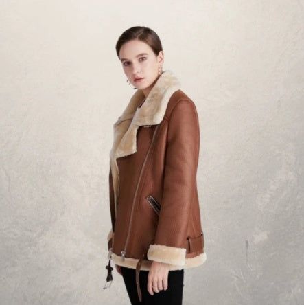 Women's motorcycle jacket leather jacket sold by Kan Can product image thumbnail 2