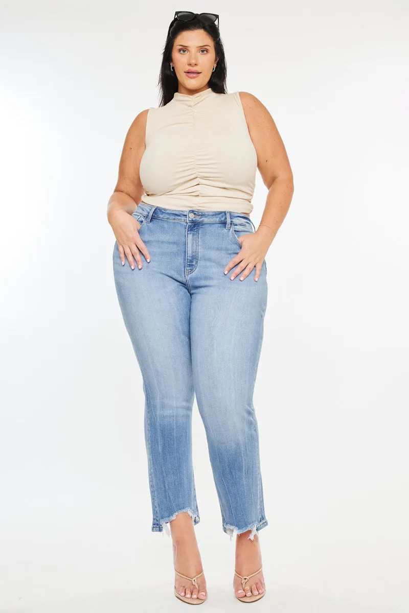 Angela Essentials High Rise Slim Crop Straight Jeans (Plus Size) sold by Kan Can