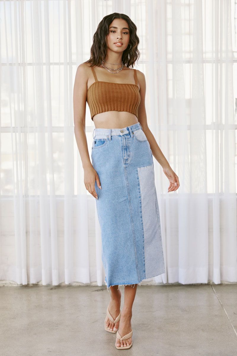 Flor Color Block Midi Skirt sold by Kan Can product image thumbnail 3